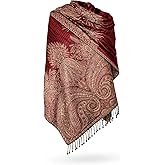 Achillea Big Paisley Pashmina Shawl Wrap for Women – Elegant Scarf for Weddings, Evening Dresses, Festivals & Daily Wear