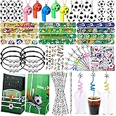 Moncinday 232Pcs Soccer Party Favors - Soccer Theme Birthday Party Decoration for Carnival Prizes, Pinata Filler Goodies Bag Fillers