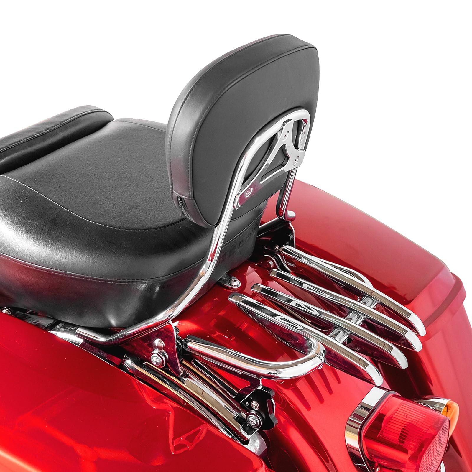 Photo 1 of ***MISSING ASSEMBLY PIECES/SISSY BAR ONLY NO LUGGAGE RACK ALSO WILL NOT LOCK INTO PLACE/*** Mofun Backrest Passenger Sissy Bar with Luggage Rack Detachable Compatible with Harley Touring Road King Street Road Electra Glide 2009-2025 Chrome