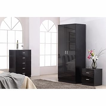 Reflect 3 Piece Bedroom Furniture Set 2 Door Plain Wardrobe 5