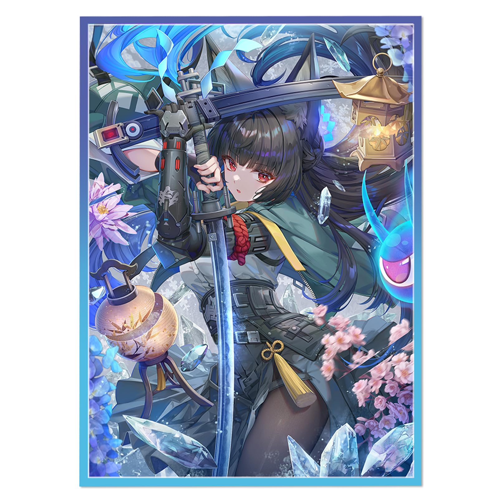 60 Holographic Anime Card Sleeves 67 x 92 mm | Top Loading Protection for TCG/MTG/PTCG Collector Cards | Artistic Collector Sleeves