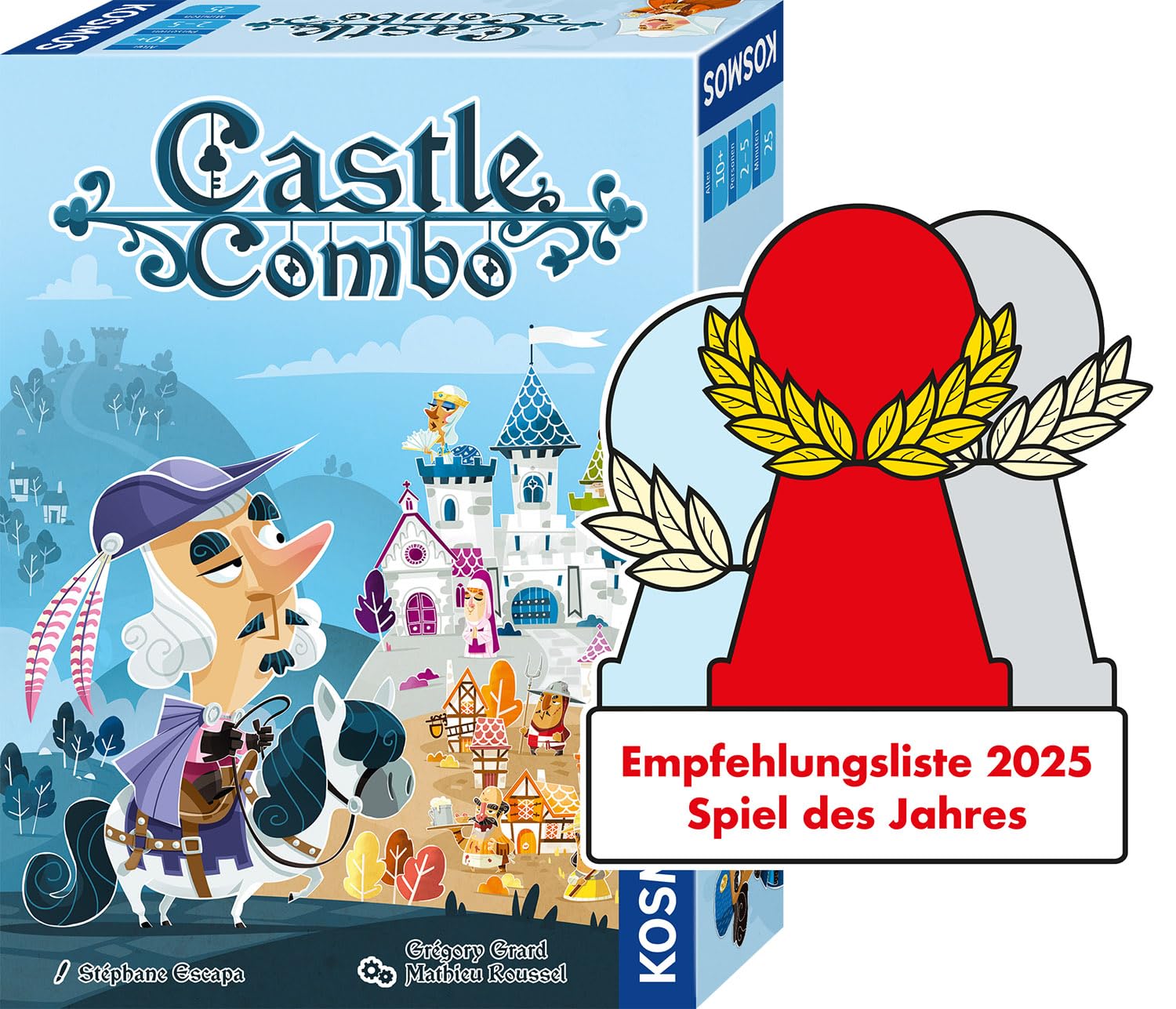 Kosmos 685393 Castle Combo, Deutsche Ausgabe, Kartenspiel für 2-5 Personen ab 10 Jahren, Taktisches und schnelles Spiel mit hohem Wiederspielreiz