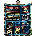 Gamer Gifts for Teen Boy Girl Kids, Cool Video Game Blankets Gift for Men Husband Boyfriends, Gaming Accessories for Room, Game Lovers Throw Blanket 60"X 50"