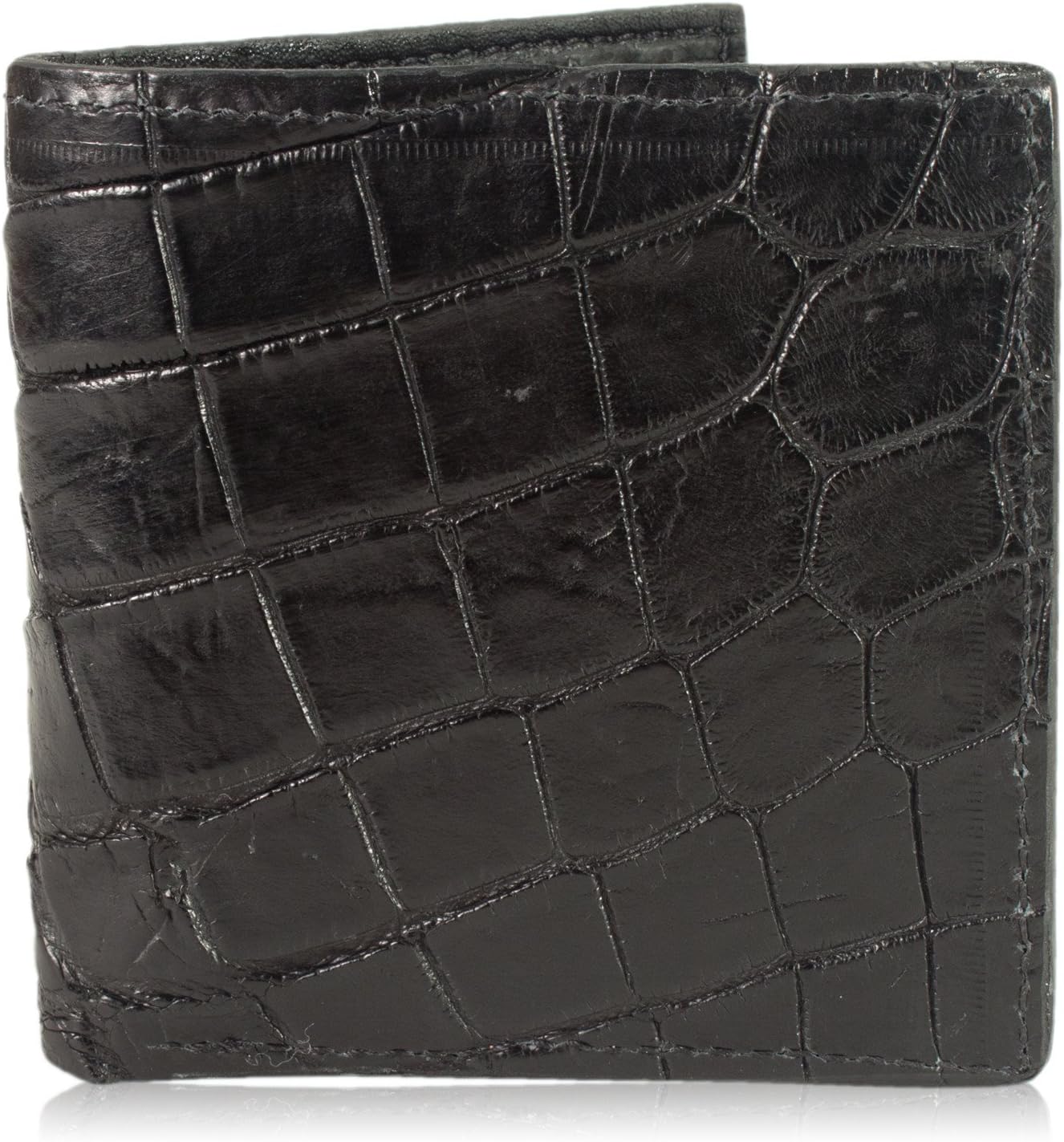 Genuine Alligator Skin Hipster Bifold Leather Wallet Handmade with 12 Card Slots