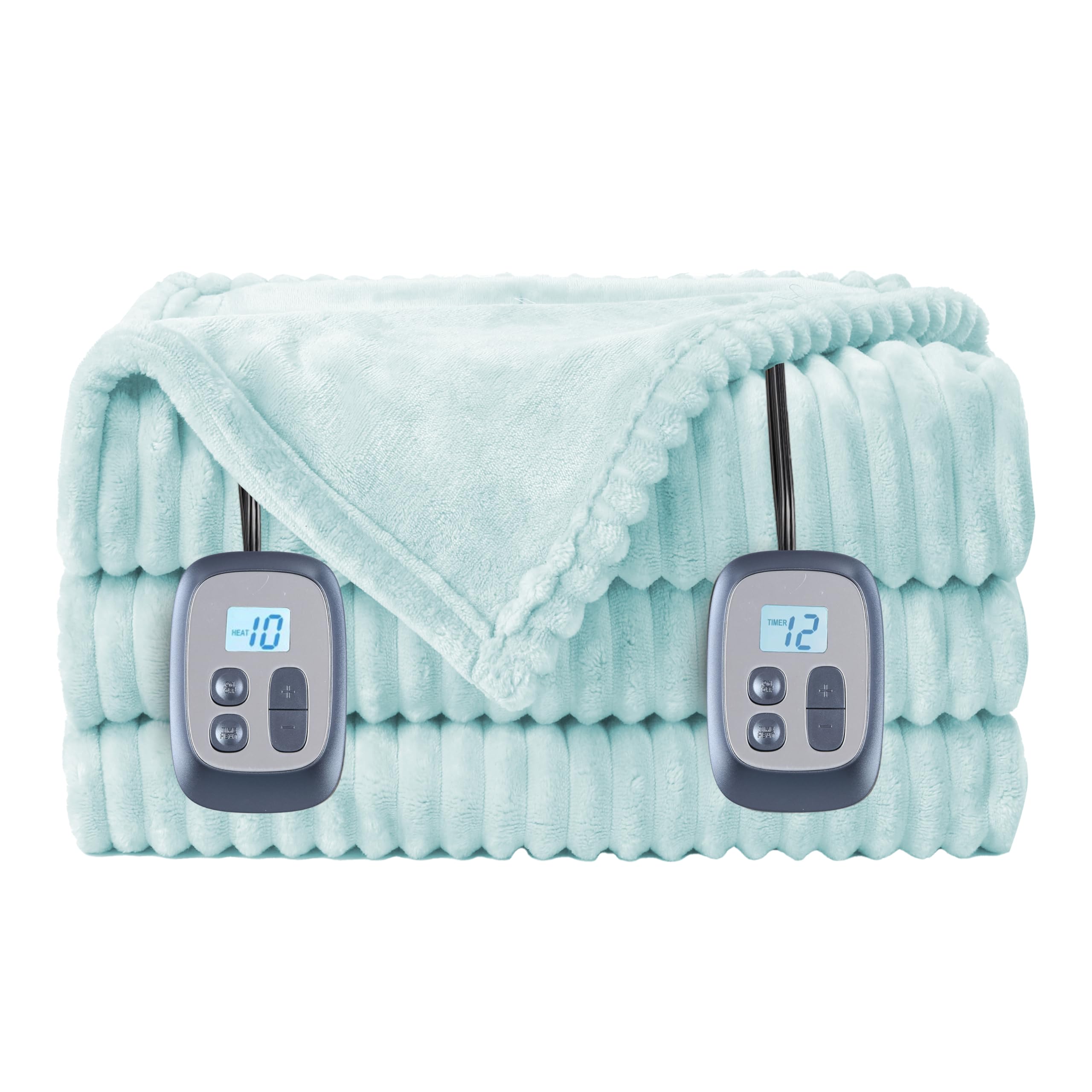 Electric Heated Blanket Full Size 72×84, Breathable & Luxurious Flannel, 4 Heating Levels & 10 H Auto Shut Off, Machine Washable, Mint Green