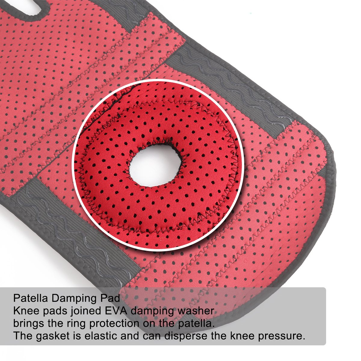 Knee Brace, Support Sleeve for Arthritis, Running, Biking, Basketball, Meniscus Tear Injury Recovery, Sports Exercise - Open Patella Protector Wrap,Relieves Pain, Breathable & Adjustable Size - Single