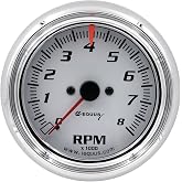 Equus 5078 3-3/8" Tachometer, White