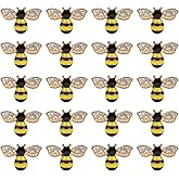 AUEAR, Alloy Bee Charm Pendants Rhinestone Enamel for DIY Craft Wedding Decoration Jewelry Making Necklace Bracelet (Style A, 20 Pack)