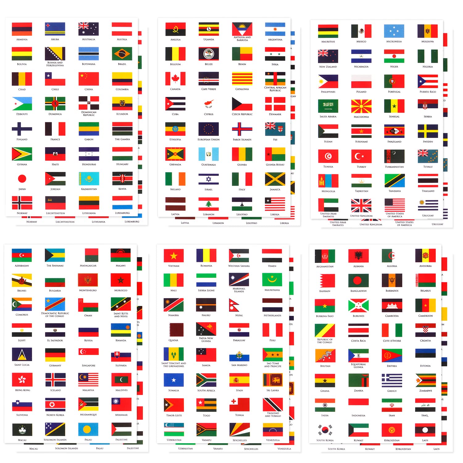 Mua BENBO 384pc World Flag Stickers - Country Flags of The World (192 ...