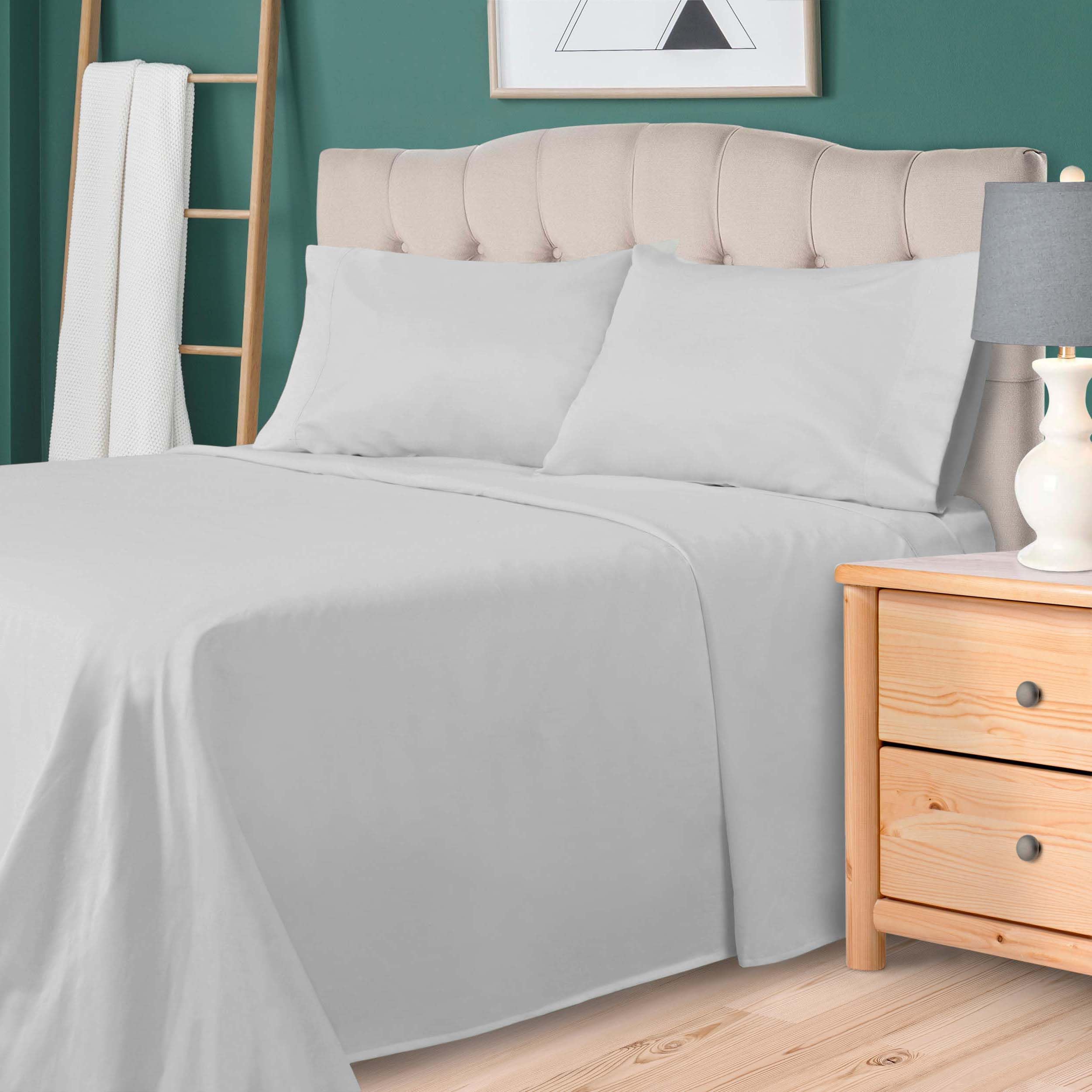 Photo 1 of Superior 700 Thread Count Egyptian Cotton Sheet Set, Bedroom Sheets, Home Essentials, Bedding Basics, 1 Elastic Deep Pocket Fitted Bed Sheet, 1 Flat Sheet, 2 Pillowcases, California King, Chrome