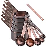 Smithcraft Measuring Cups and Spoons Set 14, Copper Measuring Cups and Spoons Set for Dry & Liquid, Metric & US Stainless Ste
