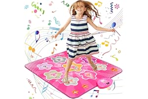 URMYWO Dance Mat Toys for Girls 3 4 5 6 7 8+ Years Old, Kids Toys for Age 3-12, Kids Music Dance Pad with LED Lights, 7 Game Modes, Adjustable Volume, Christmas Birthday Gifts for Kids Girls