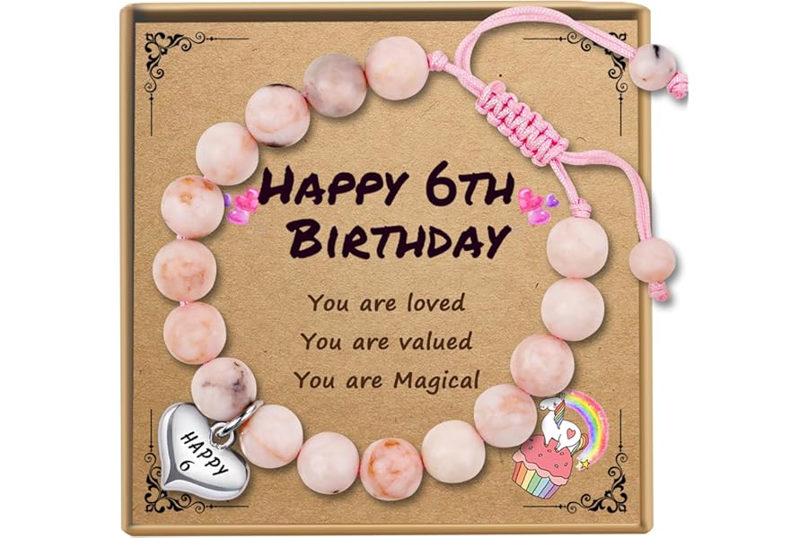 Sereney Birthday Gifts for Girls, Beaded Bracelets as 1/2 1 2 3 4 5 6 7 8 9 10 11 12 13 14 15 16 Year Old Birthday Gift, Adju