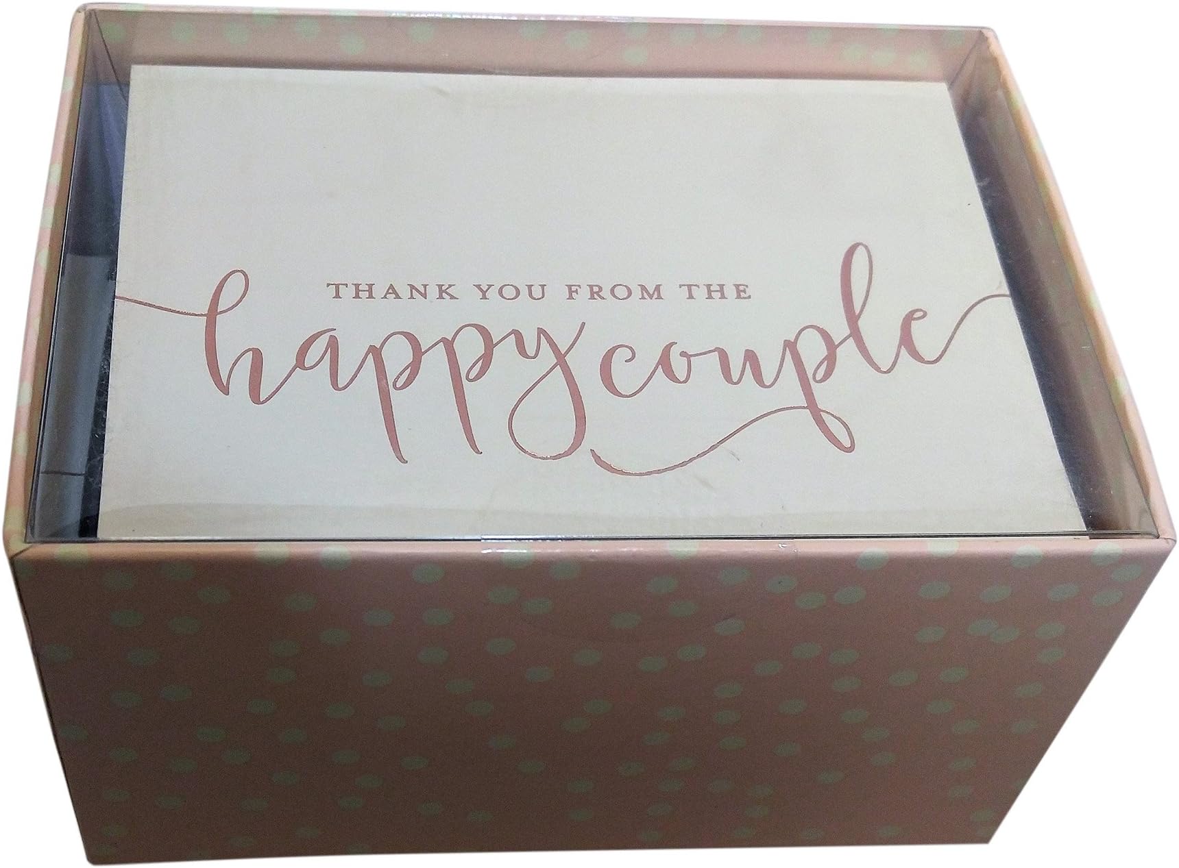 Roobee Set of 50 Wedding Note Cards (Thank You From The Happy Couple) Gold (Happy Couple)