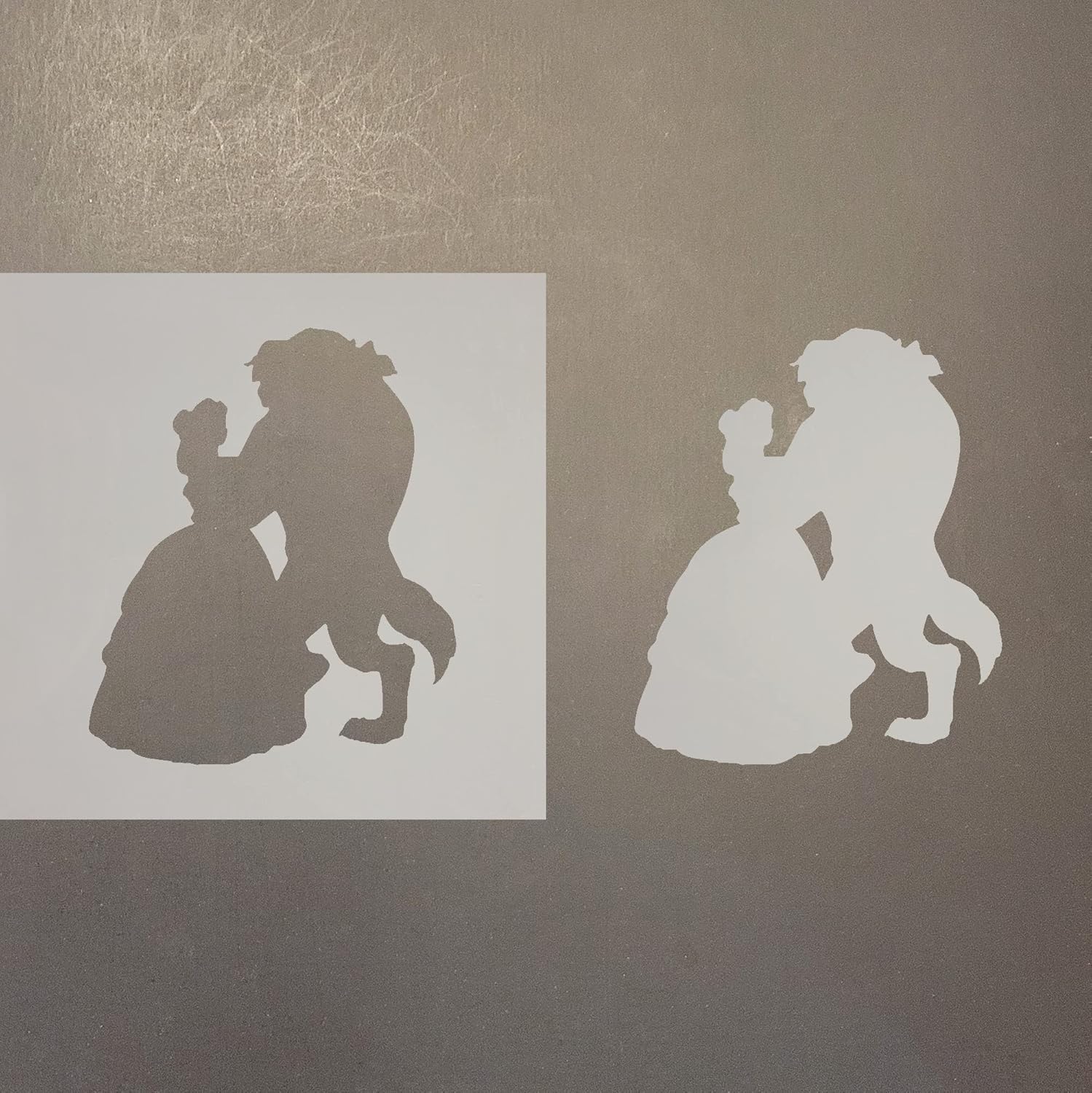 Mixed Media - Beauty And The Beast 2 Reusable Mylar Stencil - Art Craft Supplies 4 Inch