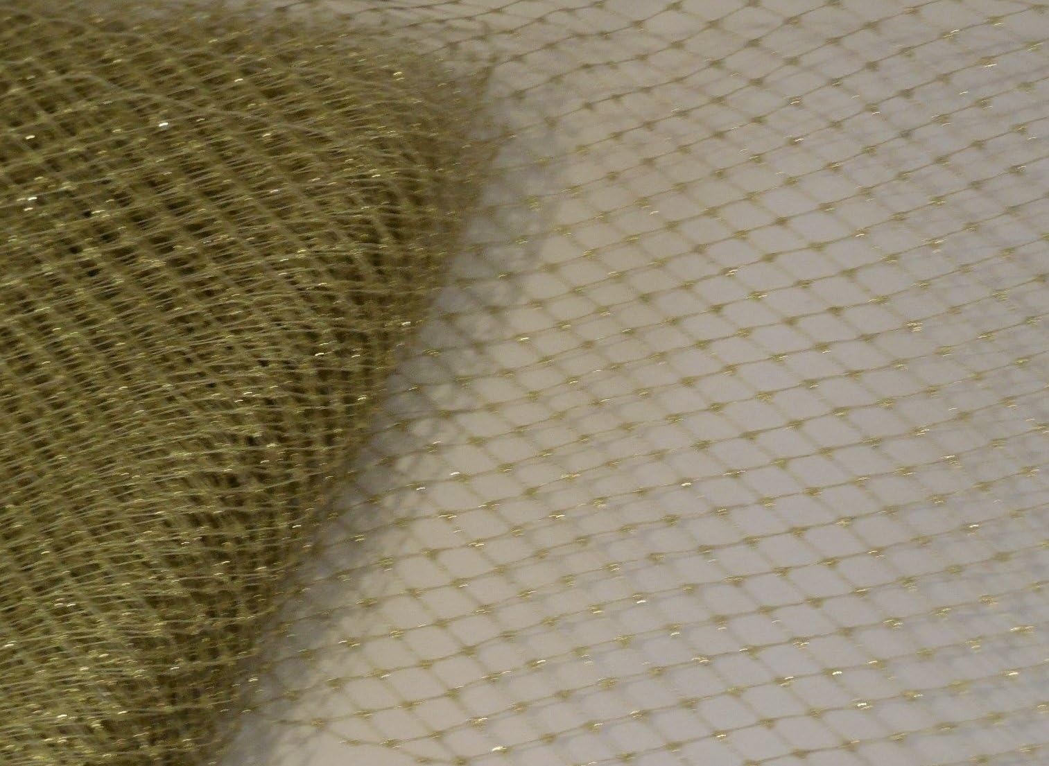 craftuneed Bridal wedding birdcage veiling Millinery hat veil net Per meter FREE UK PP Fast Dispatch (shiny gold)