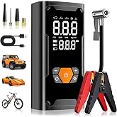 [2026NEW Model] NOBIWA 6000A Car Battery Jump Starter with Air Compressor | 150PSI,Supersafe Battery Booster Pack(9L Gas/7L Diesel),Car jumper with Auto-Shutoff Tire Inflator,Jumper Cable and LED Light