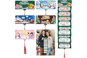 Lettry 5 Pcs Christmas Money Holder for Cash, Surprise Money Holder with 10 Slots Xmas Money Present Holder for Men Women Kids Birthday Gifts Xmas Party Supplies (Christmas)