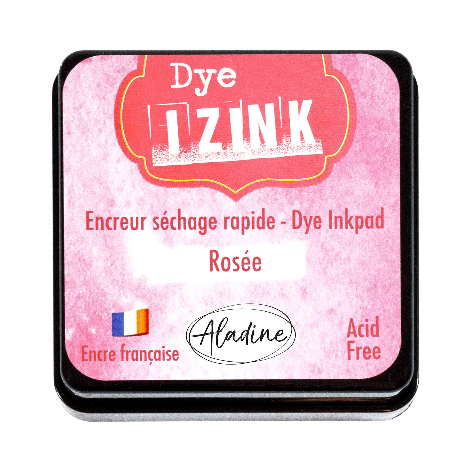 Aladine - Izink Dye Rosée Inker - Quick drying ink for stamps and stencils - Scrapbooking and Creative Cartery - French Ink - Size M - 5 x 5 cm - Pink Color