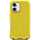 OtterBox iPhone 16 (Only) - Defender Series MagSafe Case - Night Reverse (Yellow & Black) - Case Only - Built-in Magnets - Screenless - Rugged & Durable - with Port Protection