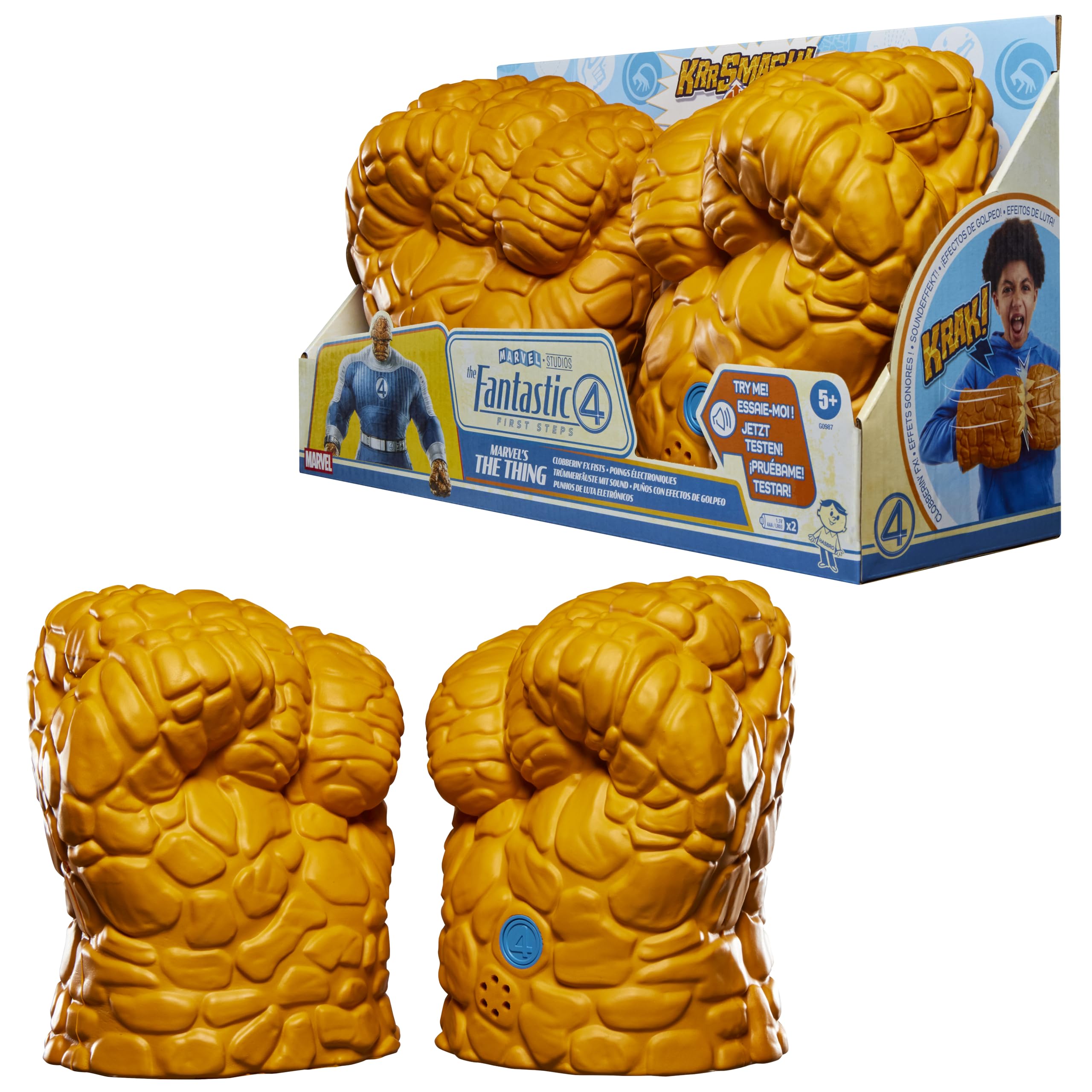 FANTASTIC FOUR Marvel Studios’ The First Steps Marvel’s The Thing Clobberin’ FX Fists, Super Hero Role Play Toys for Costumes, Kids Ages 5+