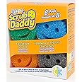 Scrub Daddy 8 Sponge Set, Colors, Scratch-Free Sponges for Dishes & Home, Odor Resistant Scrubbers, Soft in Warm Water Firm in Cool, Deep Cleaning, Dishwasher Safe, Multi-use Functional Ergonomic, 8ct