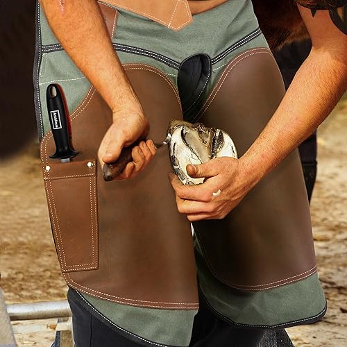 Antidious Professional Farrier Chaps Leather Farrier Apron with