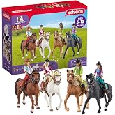 Schleich Horse Club - 40Pc Horse and Rider Playset with Accessories | 72221 | Realistic Horse Figurines, Poseable Riders with Horses, Equestrian Toy for Girls 5+, Screen-Free Pretend Play, Party Gifts