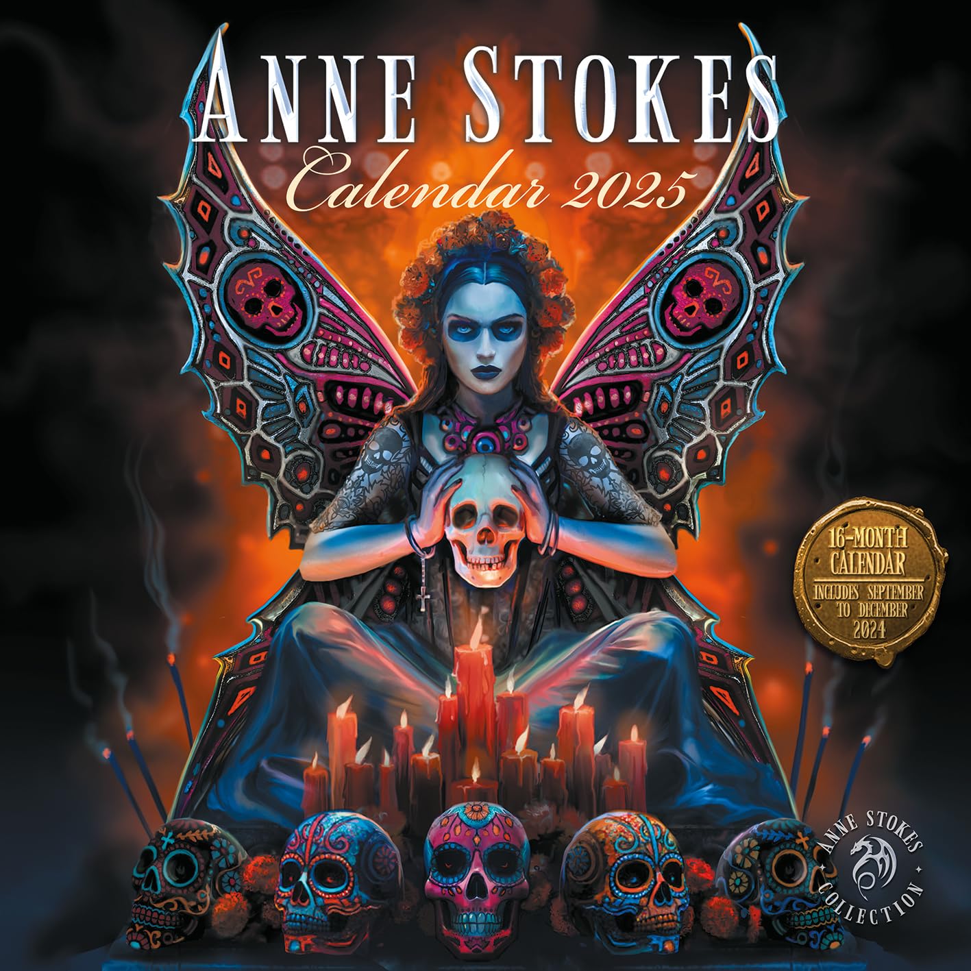 Pyramid International Anne Stokes 2025 Calendar – Fantasy Art Masterpieces, 16-Month Planner, Gift for Gothic and Fantasy Lovers