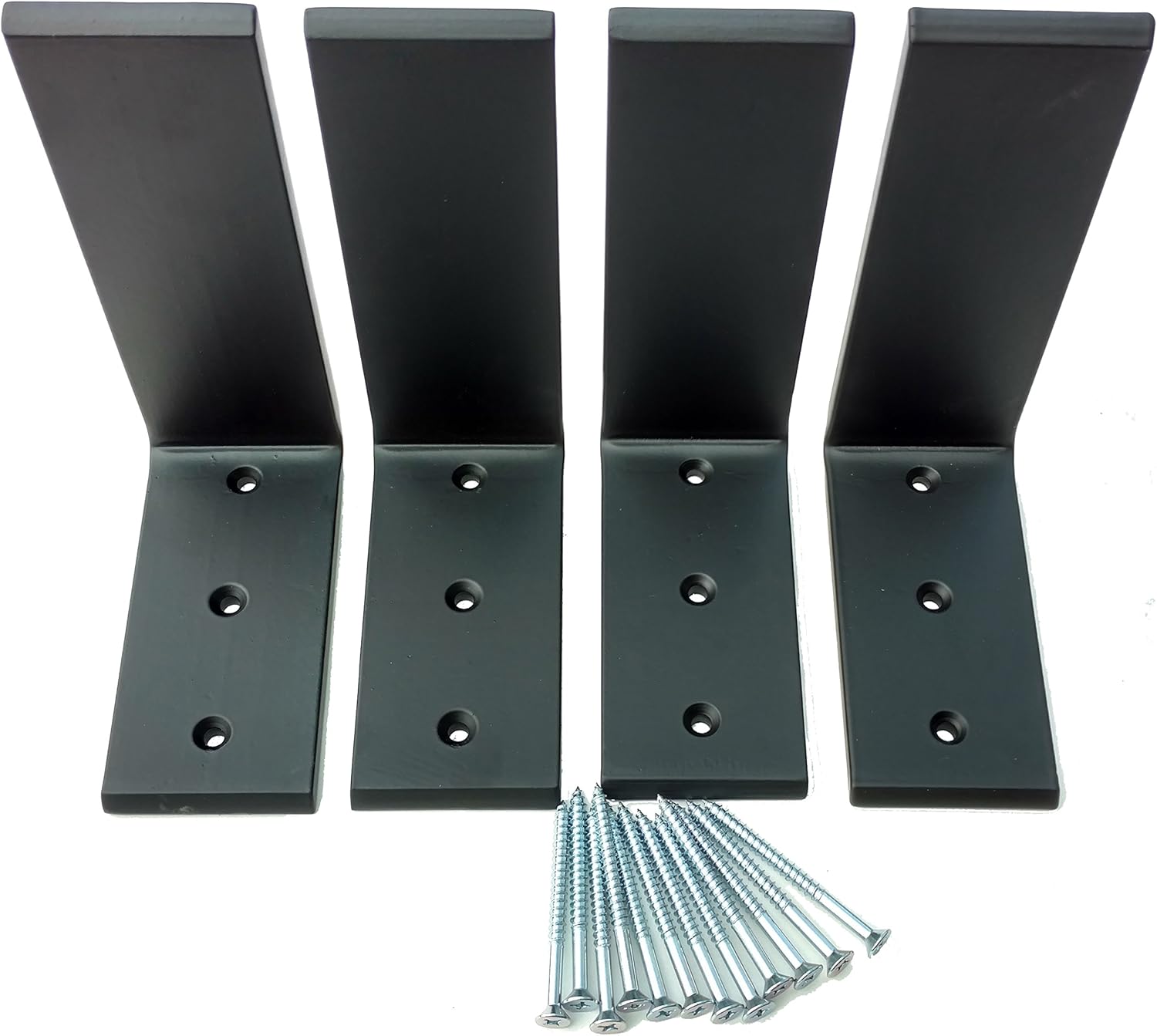 Heavy Duty Black Steel 6" x 8" Countertop Support Brackets (4 Pack