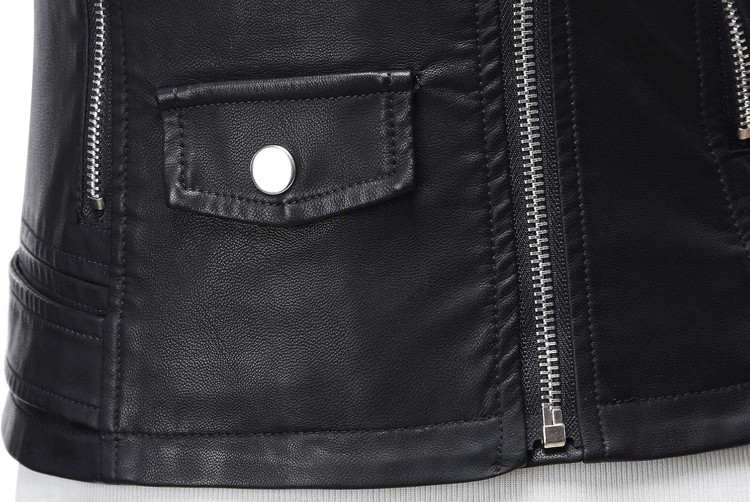 Tanming Women's Faux Leather Moto Biker Short Coat Jacket at  Women's Coats Shop