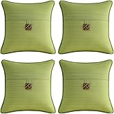 Supdurplus Outdoor DecorativePillows with Coconut Button Pack of 4, 16" x 16" Outdoor Pillow Set for Couch Bed Throw Patio Sofa, Chartreuse