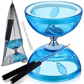 Simgoing 1 Set Blue Chinese Yoyo Diabolo Set Includes Colorful Chinese Yoyo with Diabolo Sticks String and Net Bag for Fun (Basic)