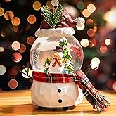 DUSVALLY Christmas Snow Globe with Snowman, Musical Water Globe Plays We Wish You a Merry Christmas, 8-inch Festive Tabletop Decoration for Home, Office, Ideal