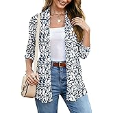 LOMON Womens 3/4 Sleeve Cardigan Open Front Lightweigh Casual Cardigan with Pockets