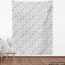 Ambesonne Music Fabric by The Yard, Abstract Style