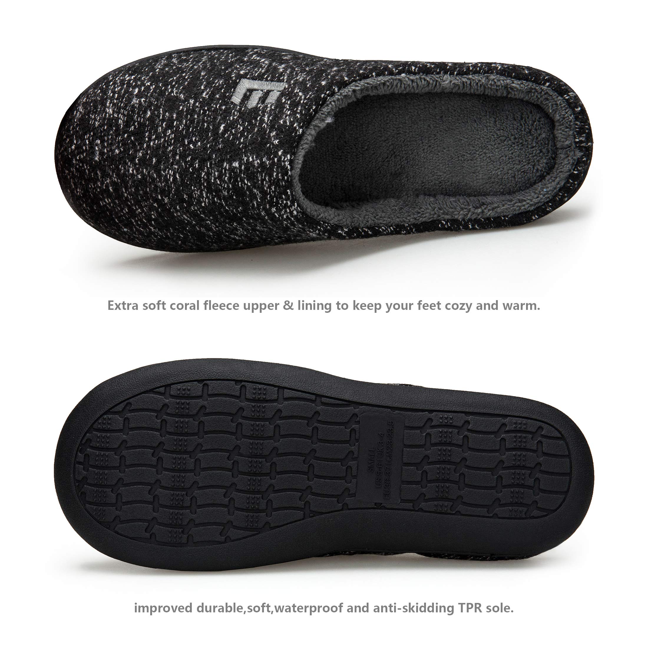 EAST LANDER Women’s Memory Foam House Slippers Soft Sole Anti-Slip Slippers Indoor Shoes ELMT004-W1-L