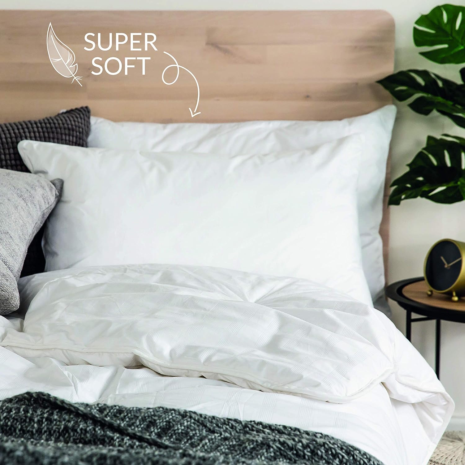 Snuggledown Luxury Cotton Pillows 2 Pack - Hotel Quality Ultra-Soft Pillow for Restful Sleep, White, 2 Count (Pack of 1) - Image 4