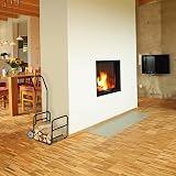 Relaxdays Firewood Cart Trolley Rack Steel 45kg Black Indoor Outdoor Transport view 2