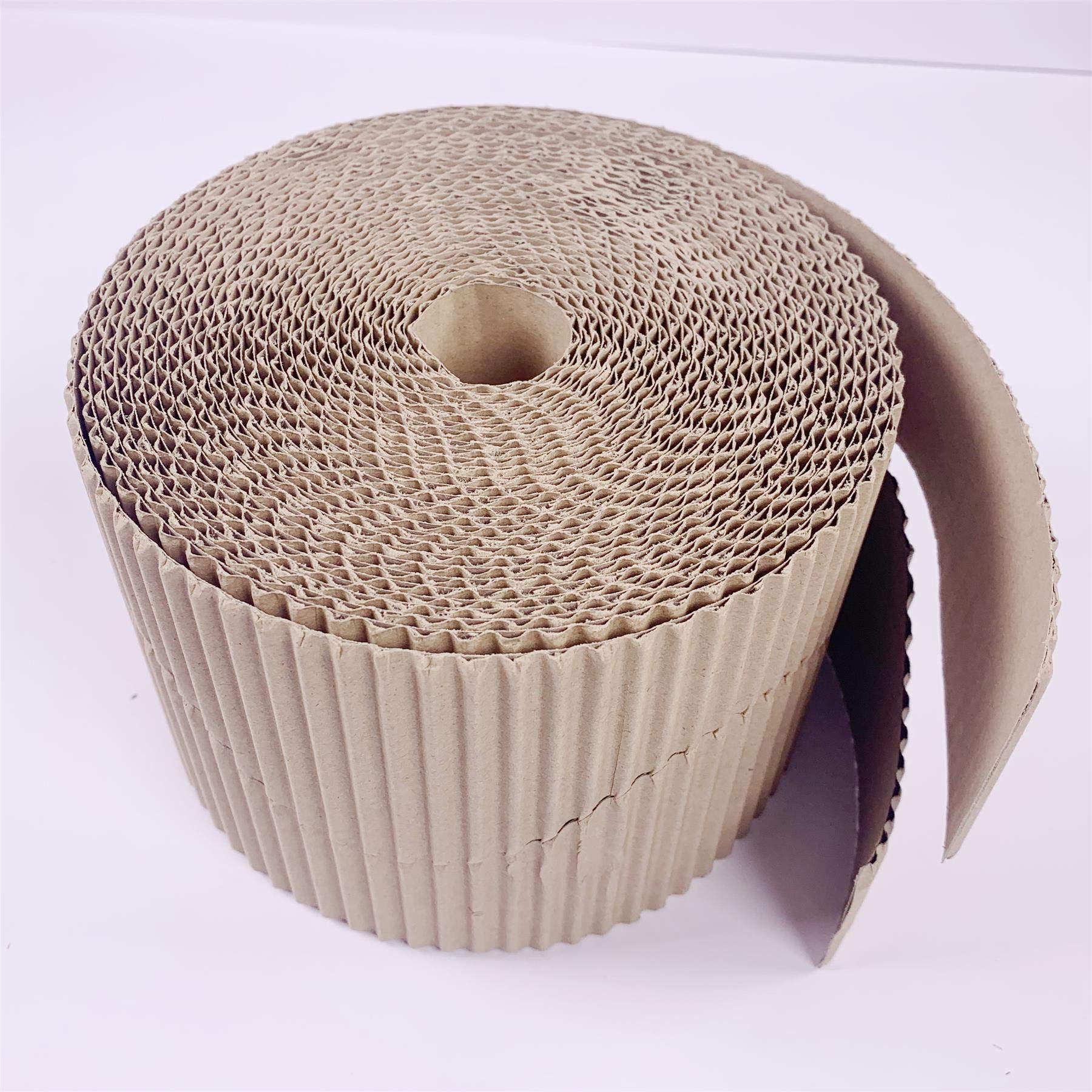Natural Hessian Display Border Roll Corrugated Border Roll in a Natural Colour - Use on Poster Paper Display Board Backing Paper - Scallopped Wavy Edged Borders for Display Boards