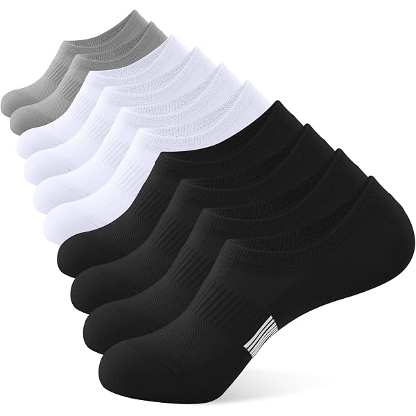 Black Grip Socks Marchare - 6 Or 8 Pairs, Invisible Low Cut, Cotton With Non-Slip Grips No Show Socks For Women