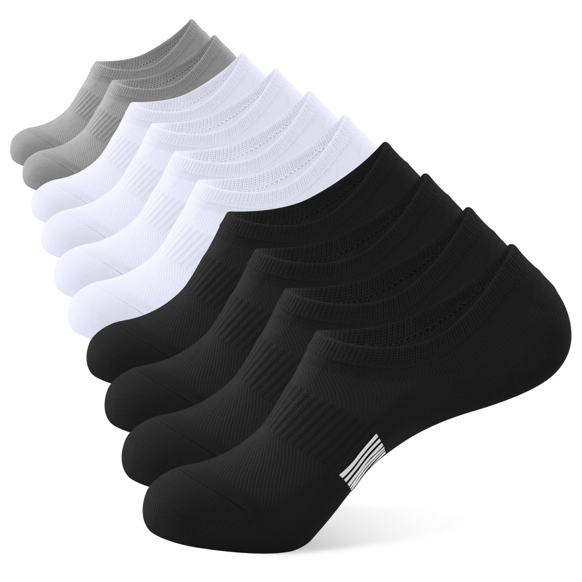 Photo 1 of BUDERMMY No Show Socks Womens Low Cut Non Slip Athletic Cotton Invisible Women Sock 5 Pairs (US, Numeric, 6, 9, Regular, Regular, 5 Pairs Mix)