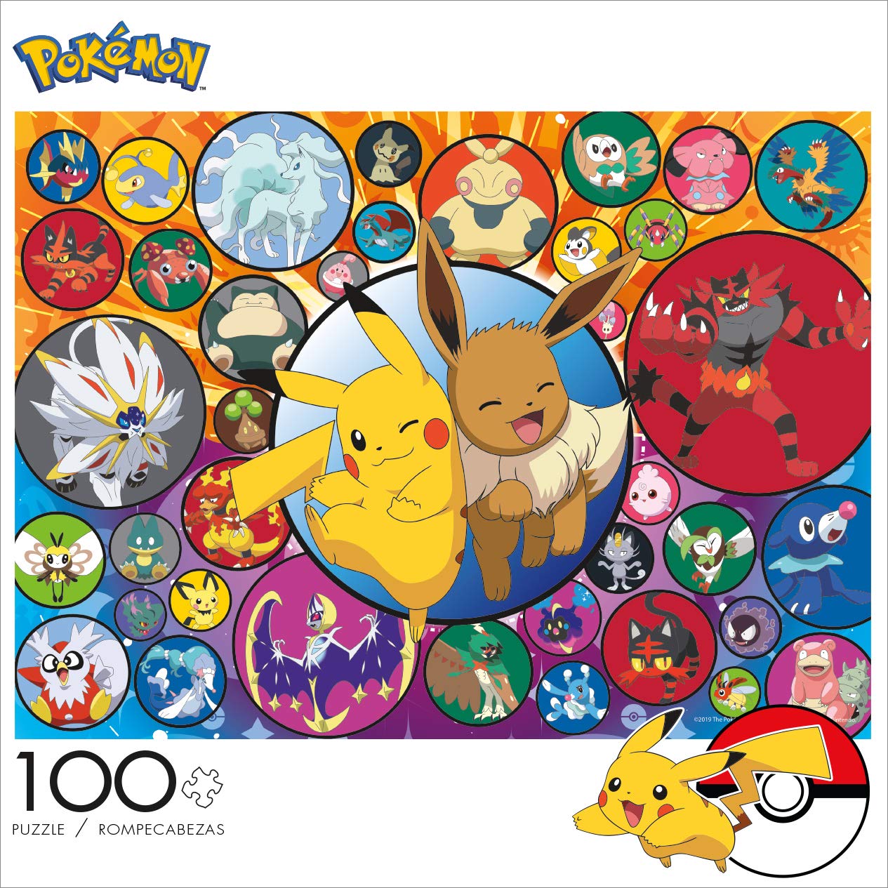 Buffalo Games - Pokemon - Poke Bubbles - 100 Piece Jigsaw Puzzle for Families Challenging Puzzle Perfect for Game Nights - Finished Puzzle Size is 15.00 x 11.00
