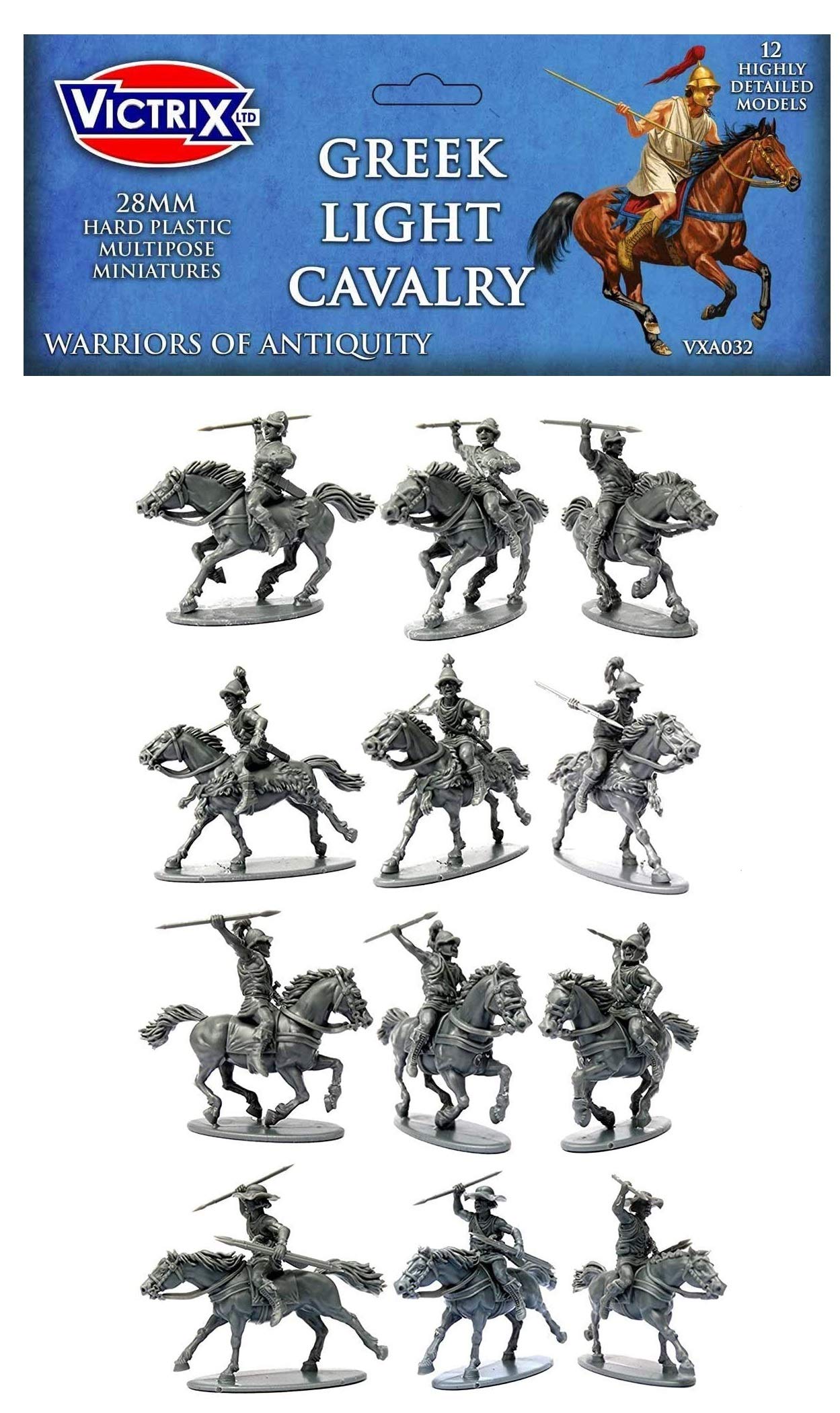 Victrix VXA032 - Greek Light Cavalry - 12 Figure Set - 28mm Plastic Miniatures - Warrior of Antiquity