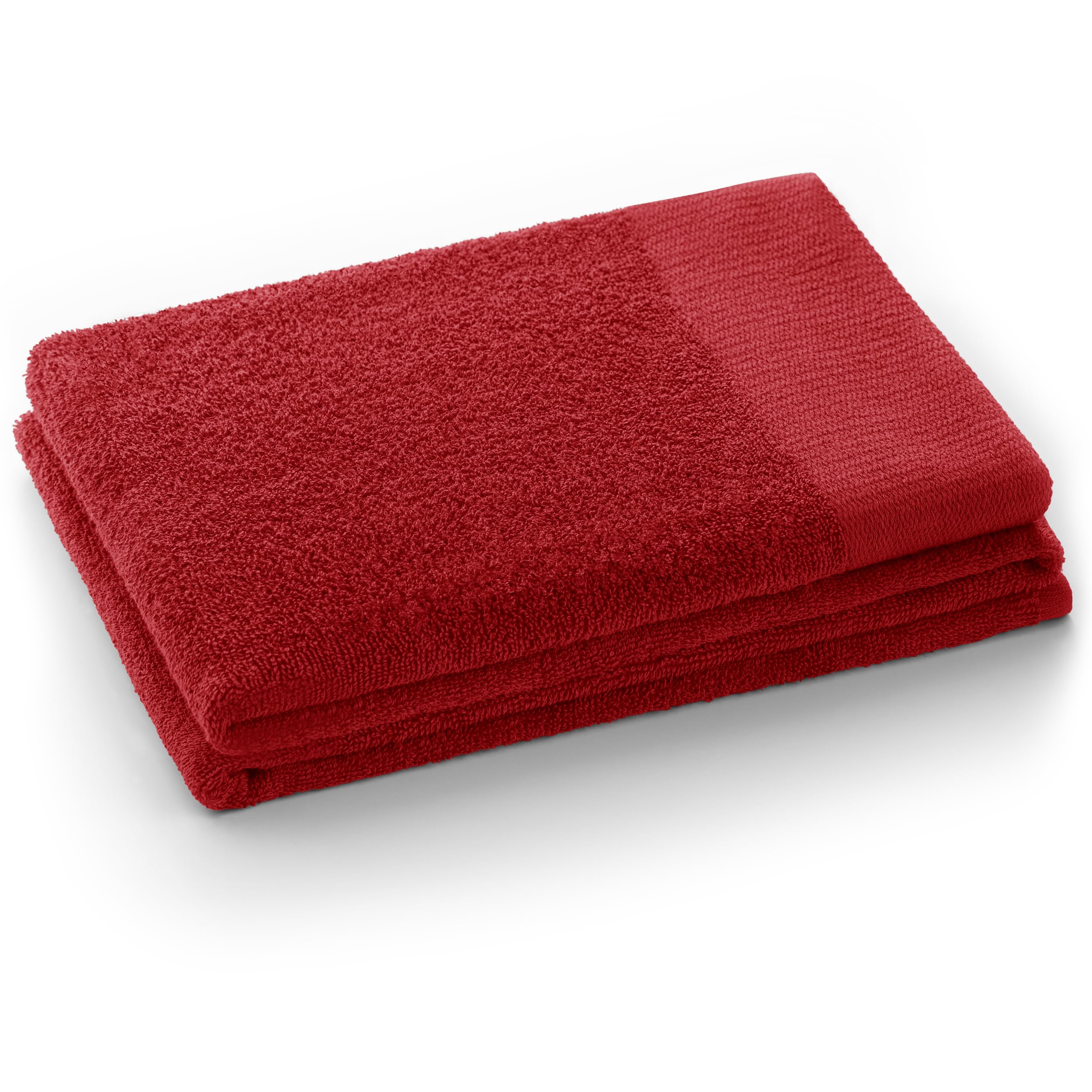 AmeliaHome 70x140 cm Bath Towel 100% Cotton Absorbent Dark Red Amari
