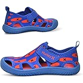 Hurley Kona Toddler Water Shoes - Beach Essentials, Girls and Boys Closed Toe Sandals, Lightweight, Breathable, Kids Water Shoes with Non-Slip Sole and Adjustable Straps, Outdoor Toddler Swim Shoes