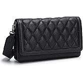 Alldaily Quilted Small Crossbody Bag for Women, Wallet Purse with Card Slots & Phone Holder