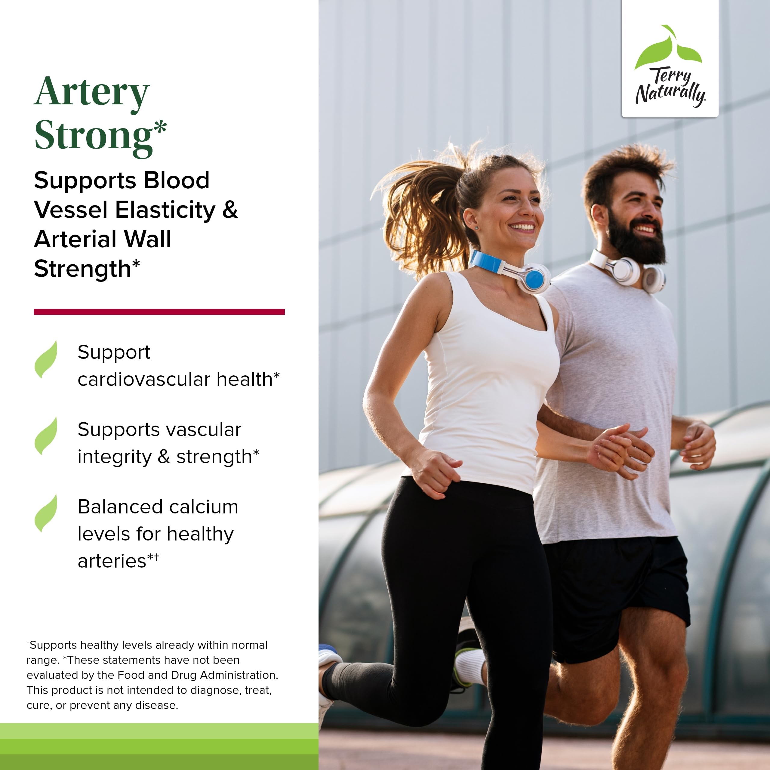 Terry Naturally Artery Strong - Cardio Health & Vascular Elasticity and Strength Support - Cardiovascular Support Supplement with Vitamins A & D3 - Aids Blood Vessel Elasticity - 60 Softgels