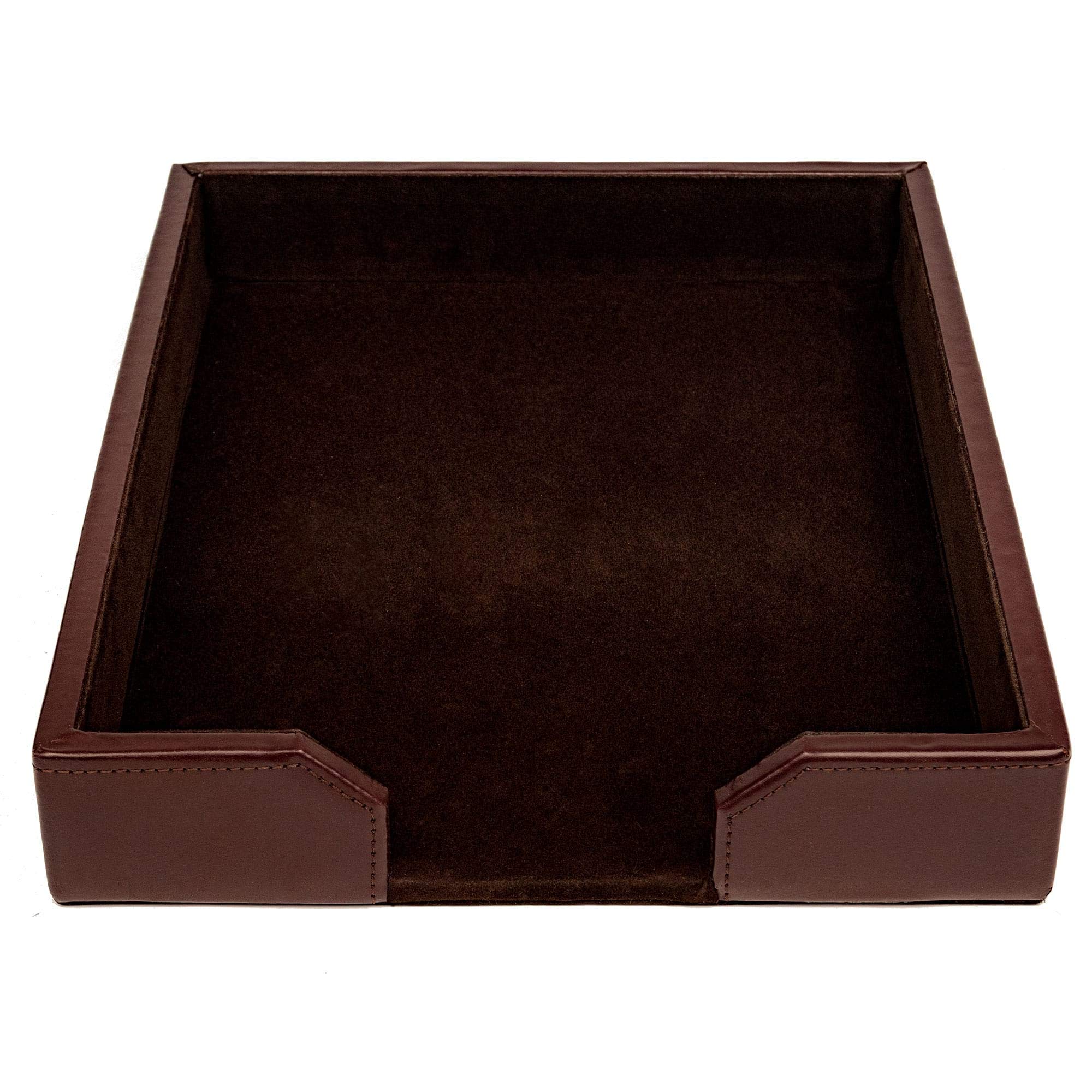 Dacasso Bonded Letter Tray, Dark Brown