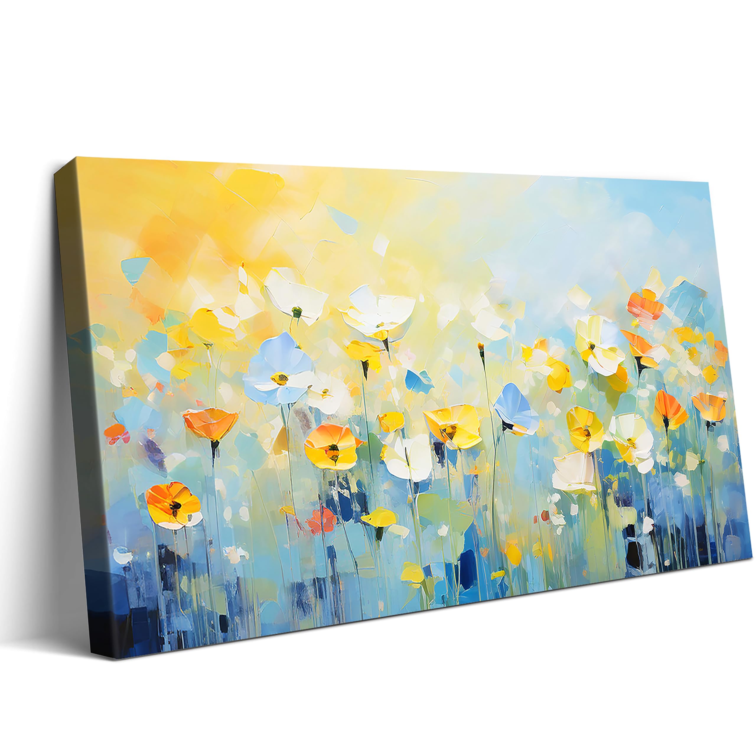 Photo 1 of 20" x 40" Floral Canvas Wall Art for Living Room, Large Colorful Wildflowers Print, Watercolor Flower Painting, Farmhouse Style Abstract Artwork for Bedroom Bathroom Kitchen Office Home Decor